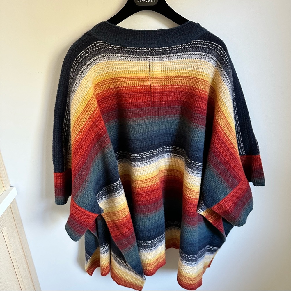 EUC Chloe Horizontal Stripe Wool/Cashmere Poncho - size XS/S - Picture 2 of 8